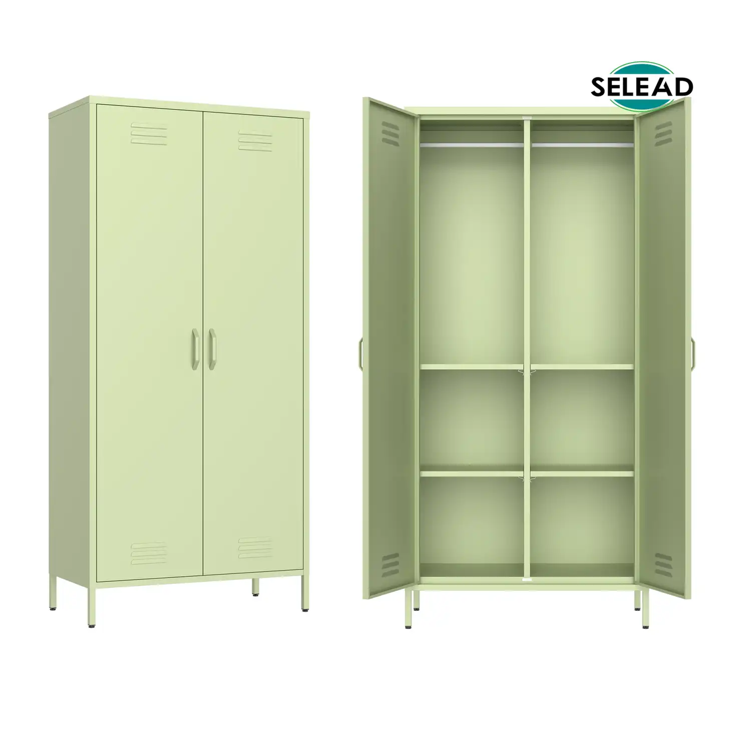 adjustable feet metal wardrobe cabinet supplier