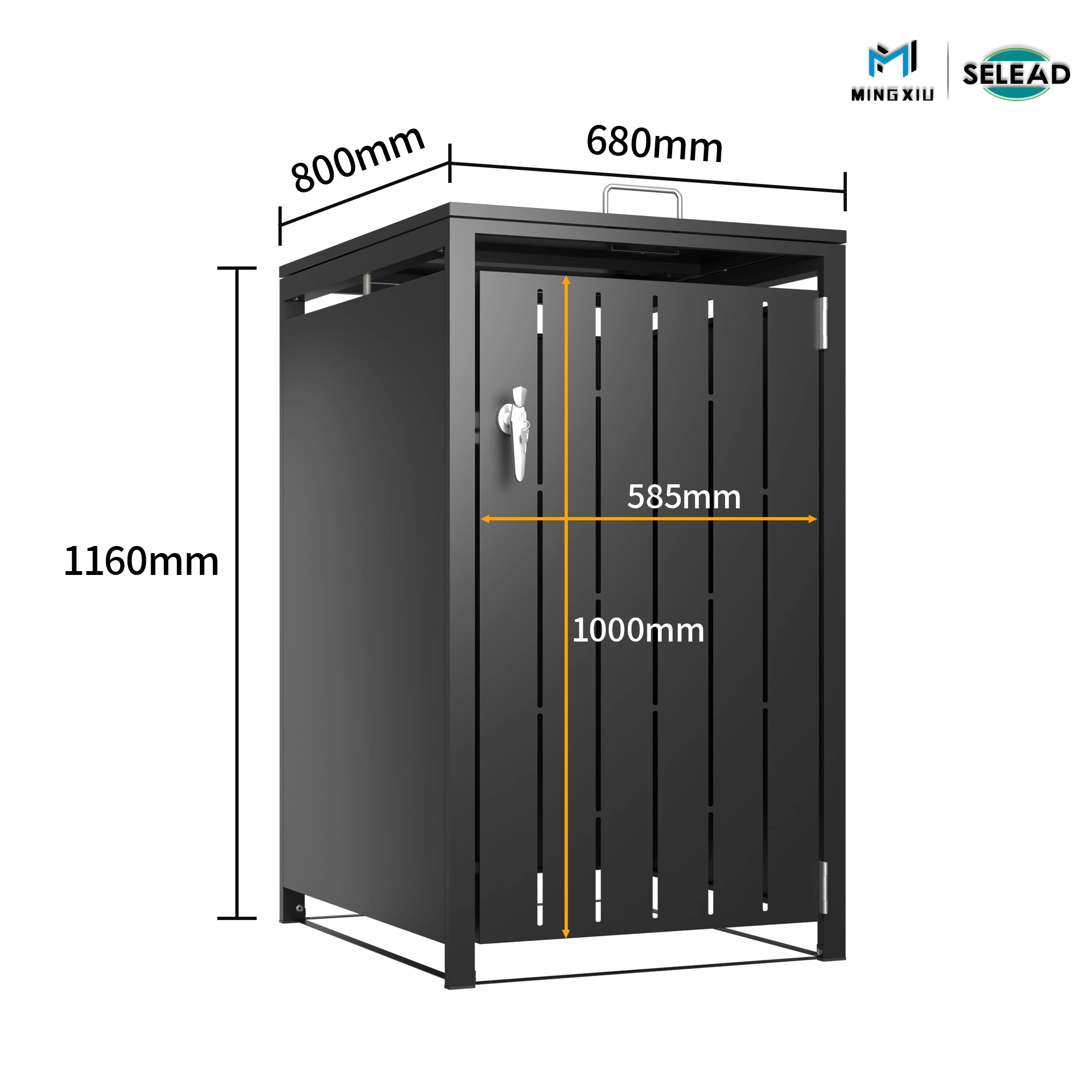 SE-OBB-N1 dimensions graphic showing 800mm width, 680mm depth, and 1160mm height