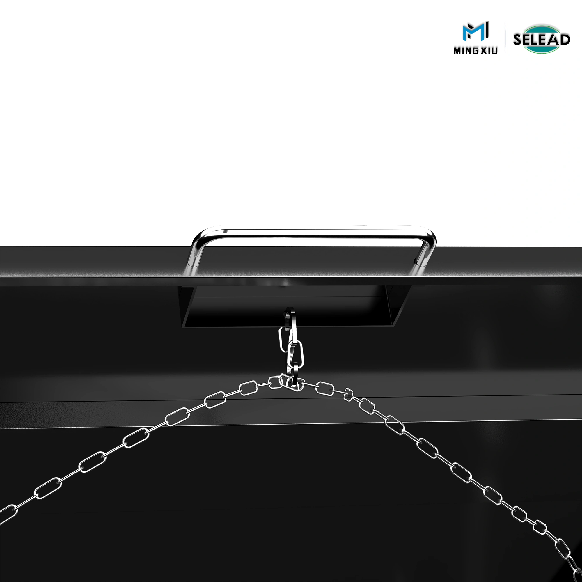 SE-OBB-P1 chain linkage system connecting lid to waste bin cover