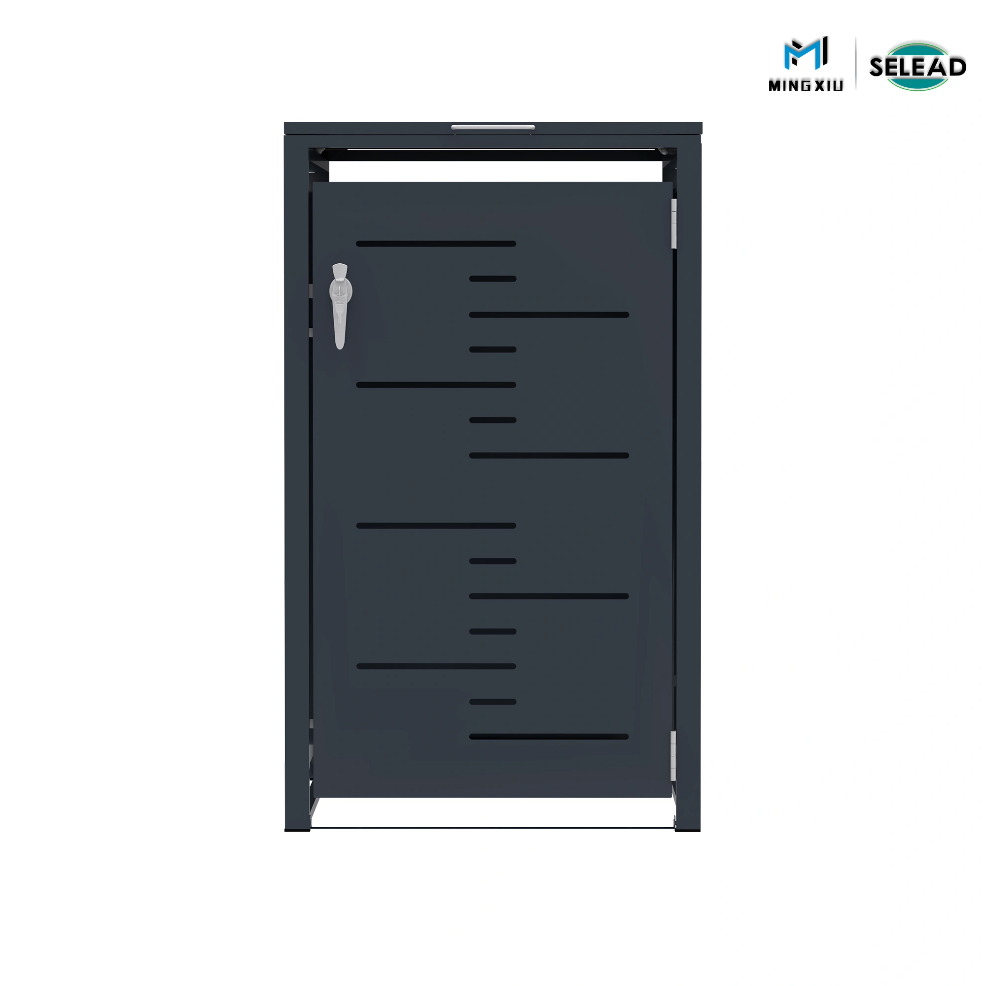 Selead OBB-C1 Single Waste Bin Enclosure in Anthracite Grey - Front View