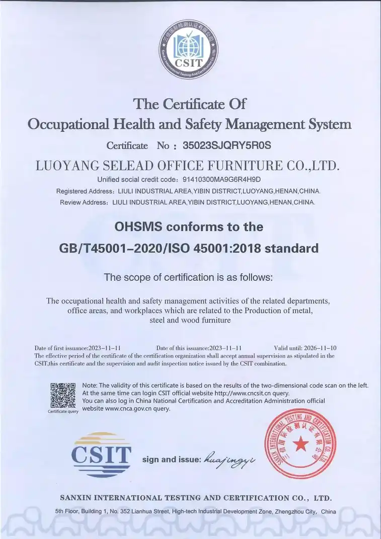 ISO45001 Certificate